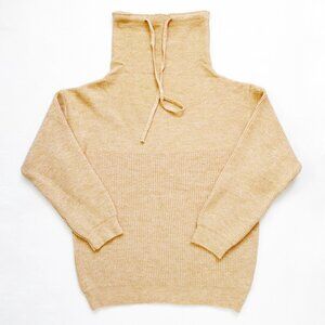 NEW WITHOUT TAG Beige Tie Cowl Neck Sweater Medium